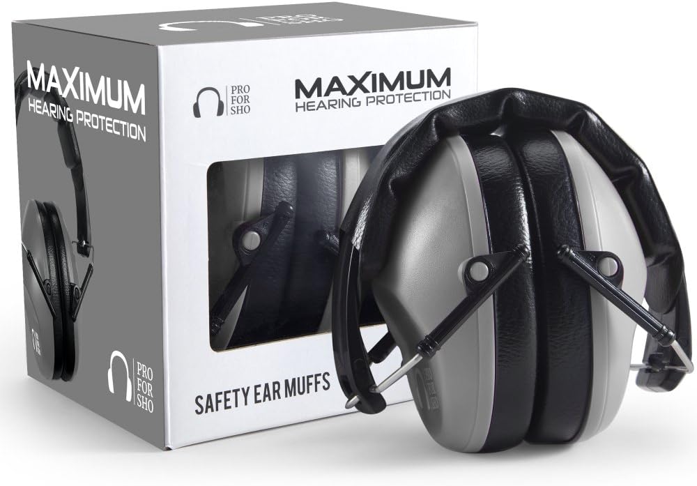 Pro For Sho 34dB NRR Ear Muffs – Compact High‑NRR Hearing Protection f