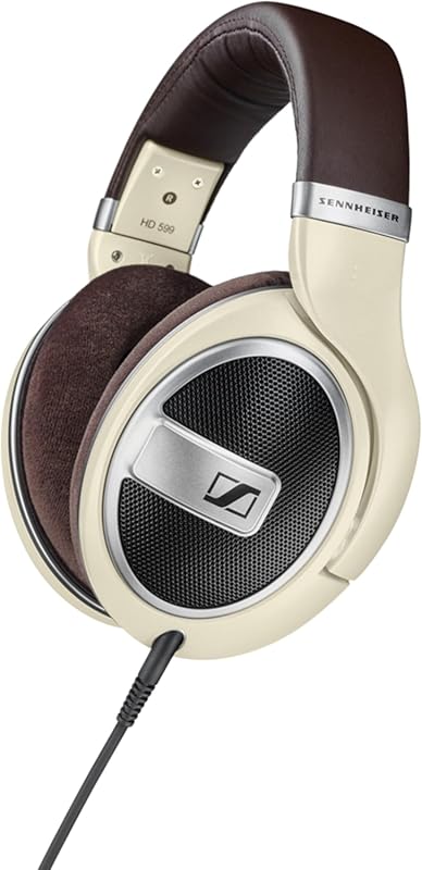 Sennheiser HD 599 Open‑Back Over‑Ear Headphones, Ivory Finish, Premium