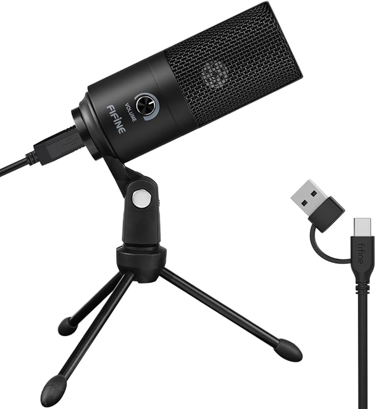 FIFINE K669B USB Metal Condenser Microphone for Mac/Windows, Cardioid 