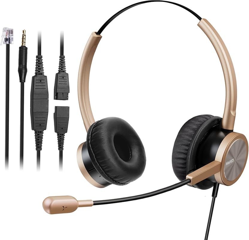 MAIRDI Multi‑Connector Phone Headset with RJ9 & 3.5 mm Jacks, Noise‑Ca