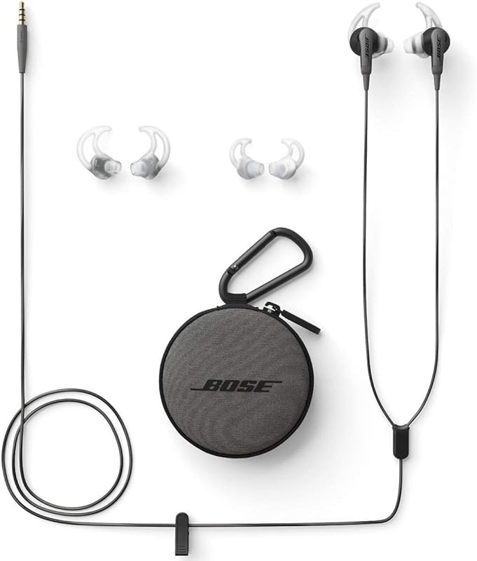 Bose SoundSport Charcoal In-Ear Headphones for Apple Devices – Renewed