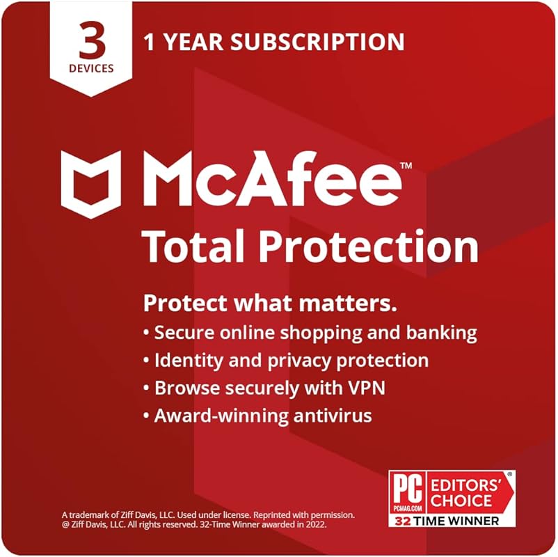 McAfee Total Protection 3-Device Antivirus Internet Security Software