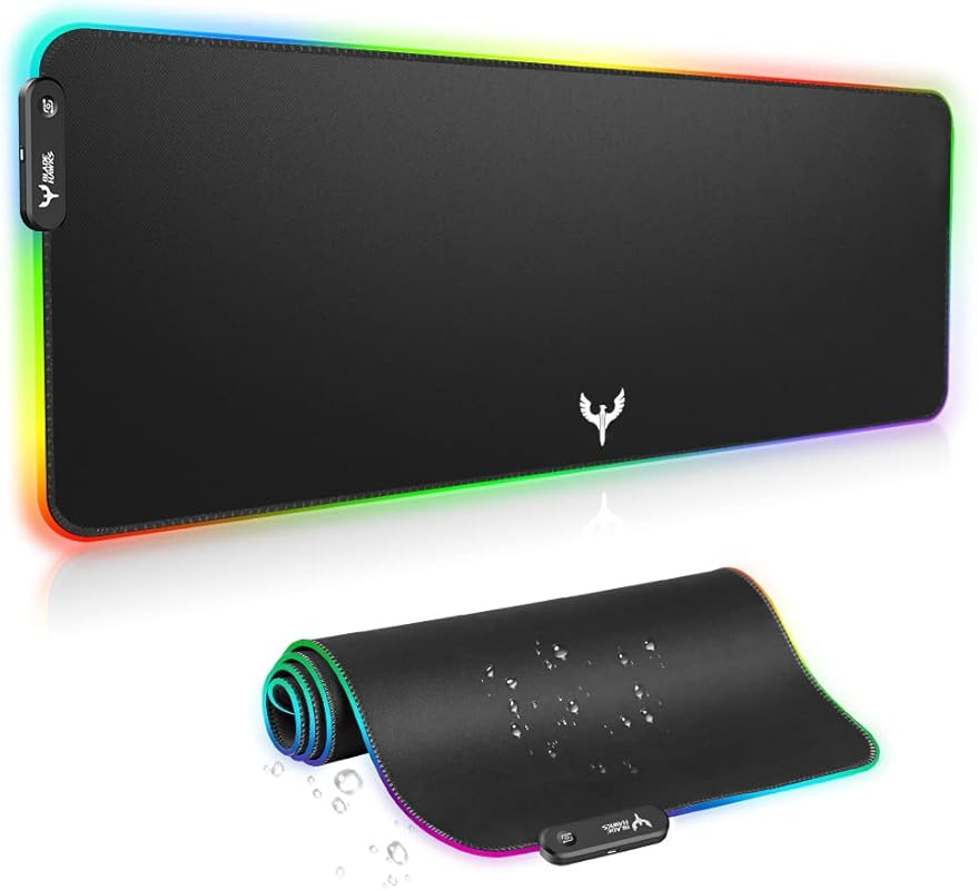 BladeHawks Extra‑Large RGB Gaming Mouse Pad, 14 Light Modes, Anti‑Slip