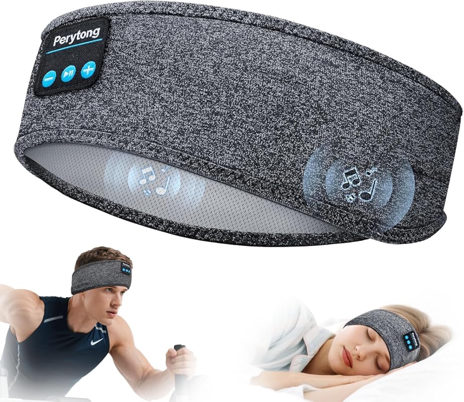 Perytong Wireless Sleep Headband – Bluetooth Sports Headband with Ultr
