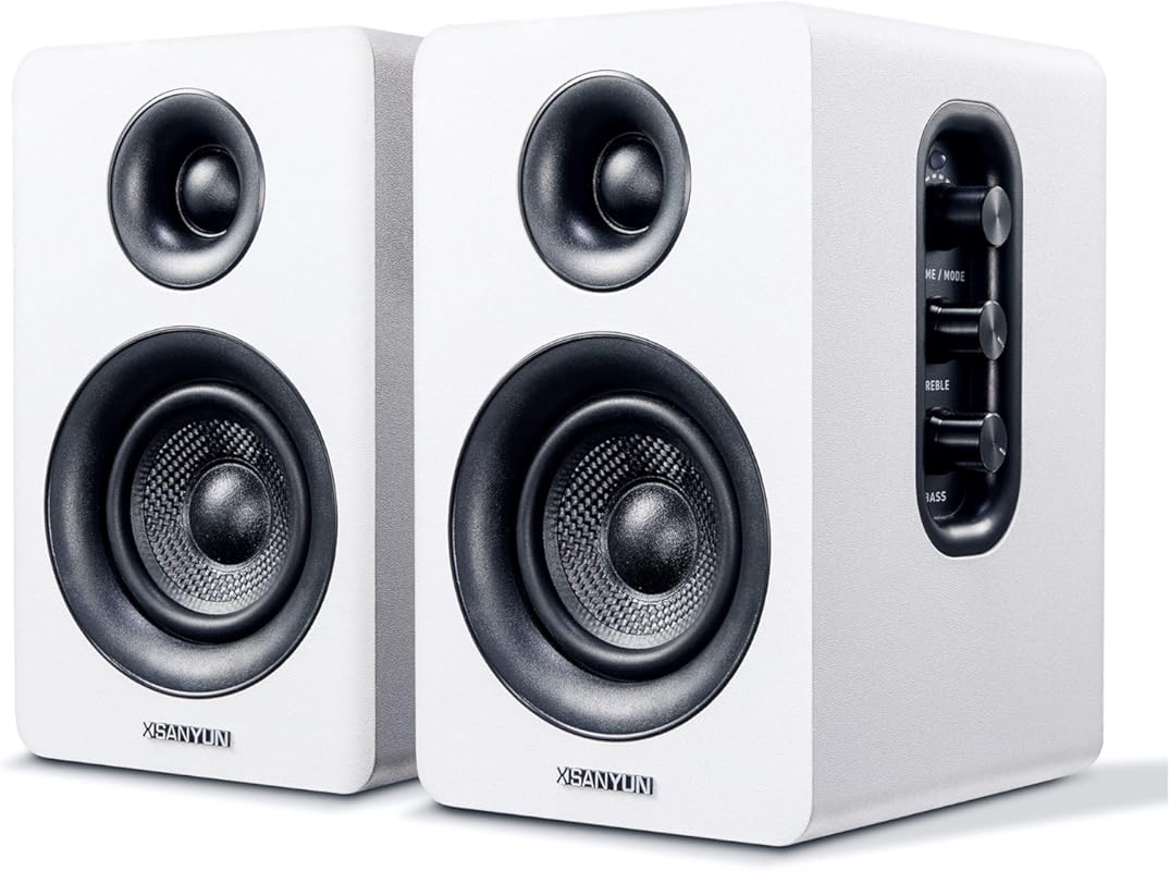 Sanyun SW208 3‑Inch Active Bluetooth 5.0 Bookshelf Speakers