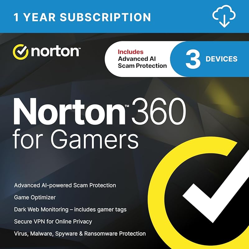 Norton 360 for Gamers – 3‑Device Antivirus with Game Optimizer