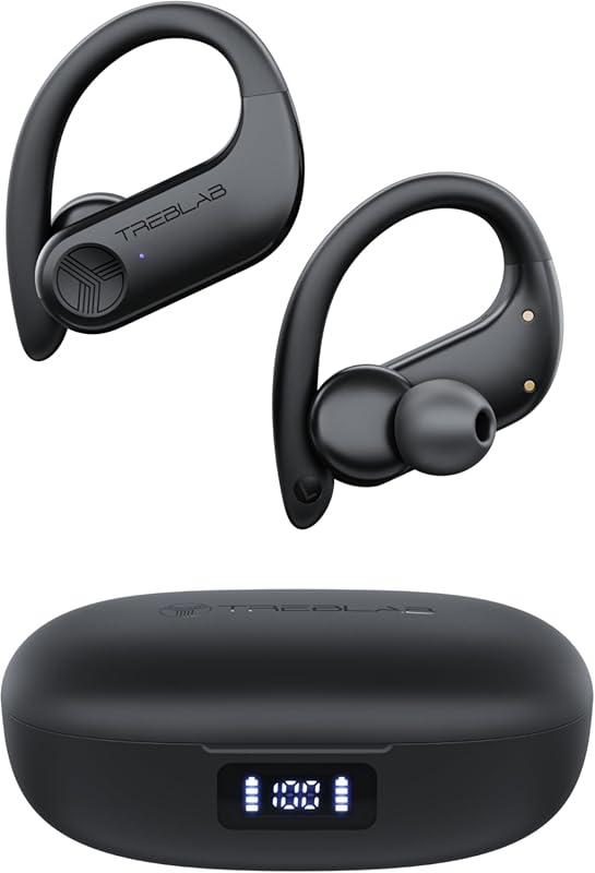TREBLAB X3 Pro Sports Wireless Earbuds – Secure Ear Hooks, 12‑Hour Bat