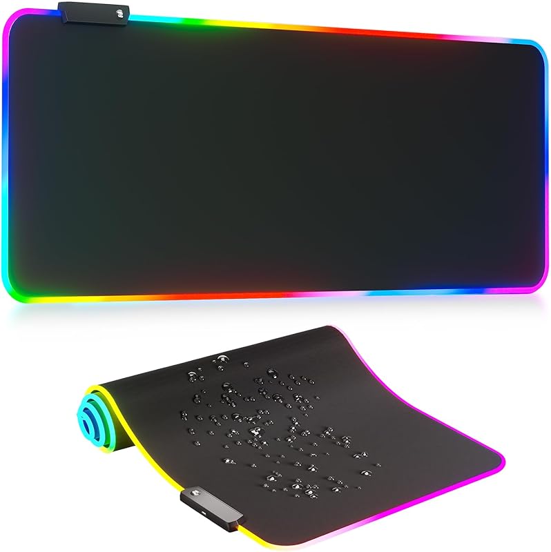 RGB LED Large Mouse Pad, Big Gaming Mouse Mat with Bright Light Effect
