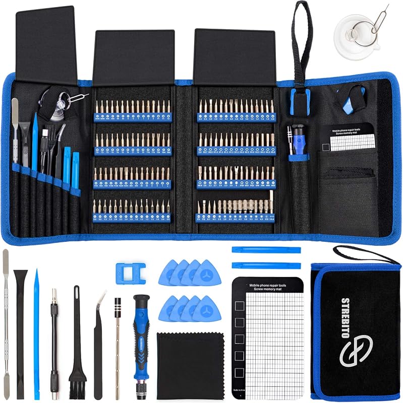 STREBITO 142-Piece Precision Screwdriver Set 120 Magnetic Bits Repair 