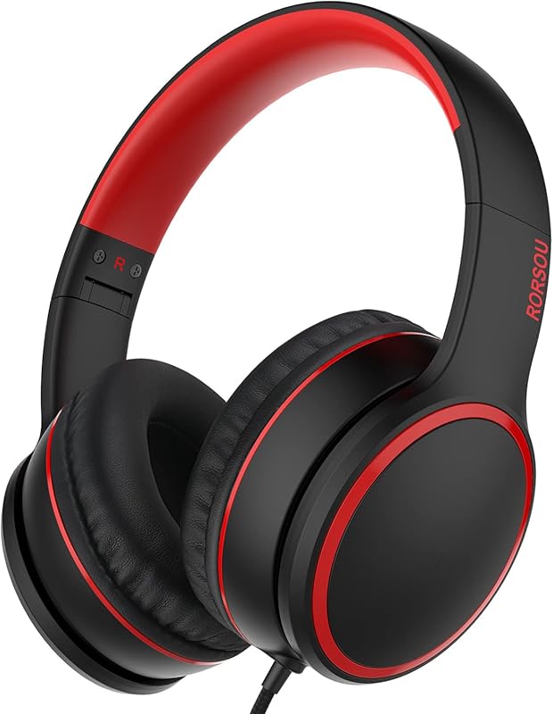 R10 Over‑Ear Wired Headphones with Mic – Lightweight Folding Design, 1