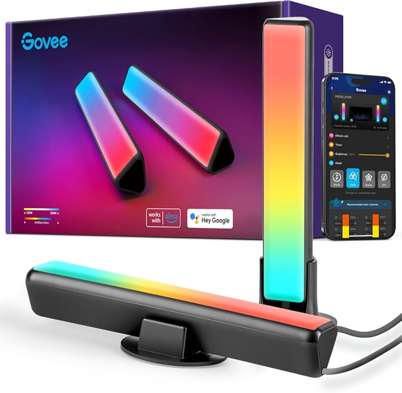 Govee Smart LED Light Bars, Wi‑Fi RGBICWW TV Backlights, Alexa & Googl