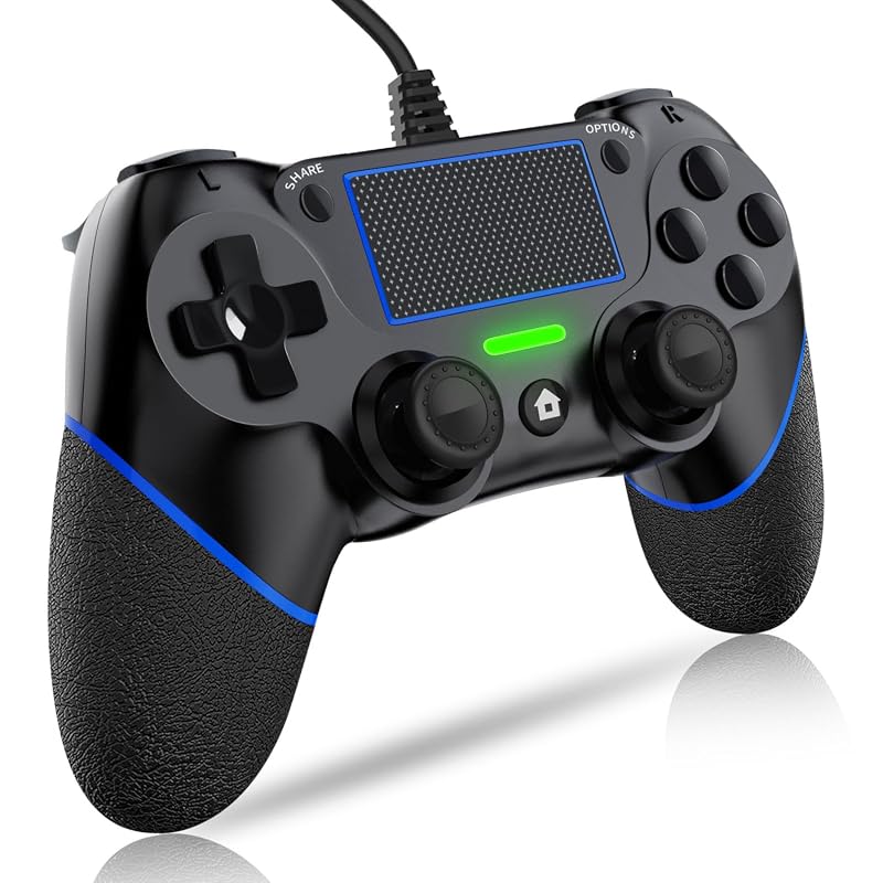 DIANVEN PS4 Wired Controller for PC with Double Vibration Motion Motor