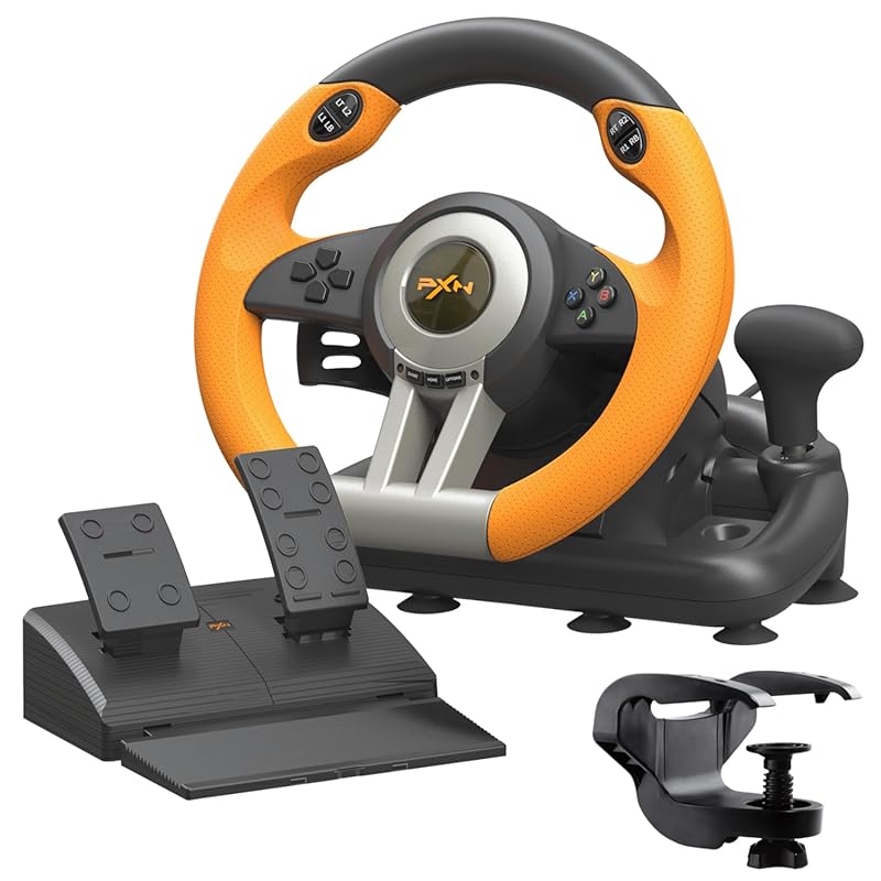 PXN V3 PRO 180° Universal Racing Wheel with Pedals, USB Car Sim Steeri