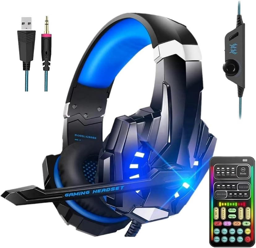 sktome LED Gaming Voice Changer Headset