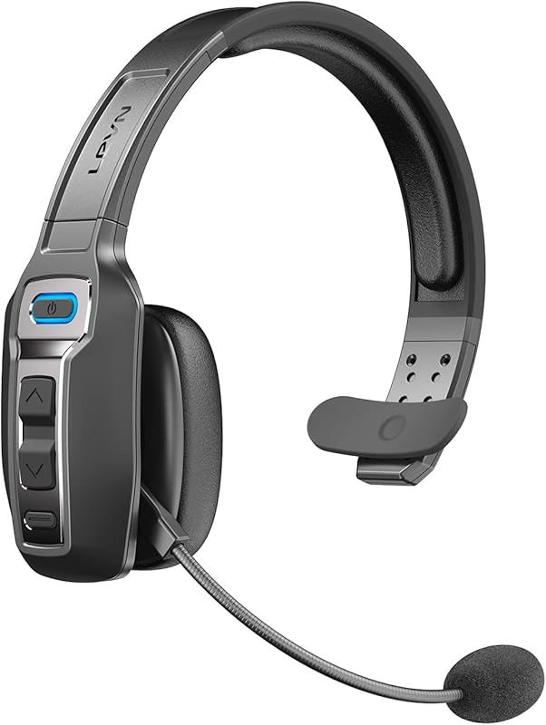 LEVN Bluetooth Headset with AI Noise Cancelling, Mute Button, 65‑Hour 
