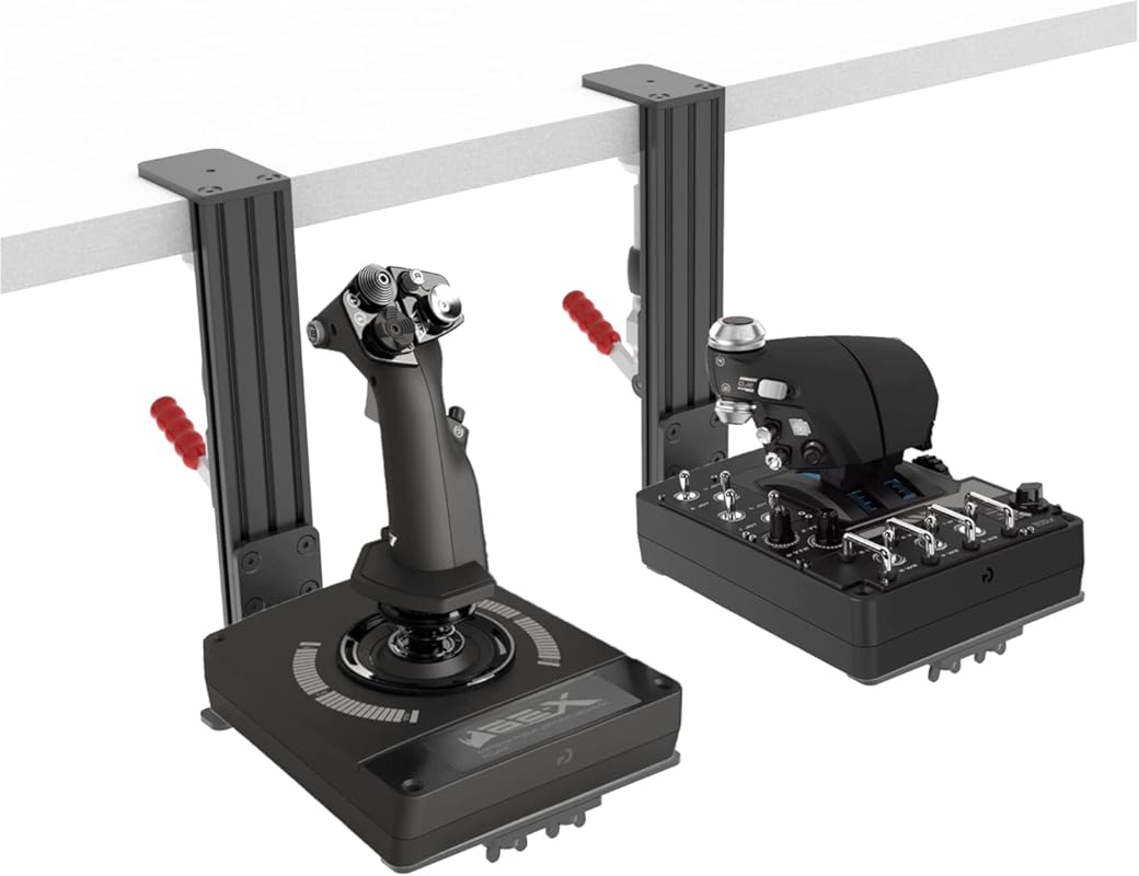 Hikig Dual Desk Mount for Flight Sim Hand‑Controllers, Fits Logitech X
