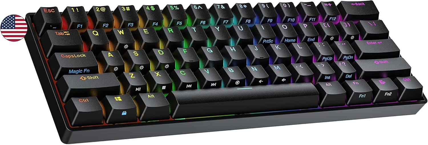 Ranked N60 Nova 60% Mechanical Gaming Keyboard, Hot‑Swappable Gateron