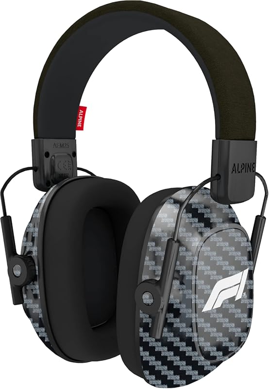 Alpine Racing Pro Earmuff F1 – 22 dB ANSI‑Certified, Carbon‑Fiber Cons