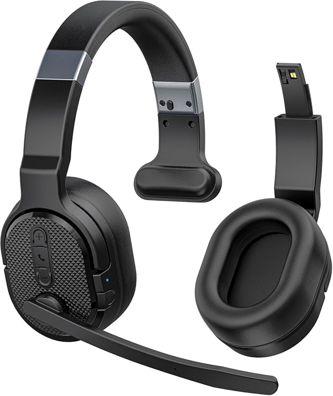 COSMUSIS Trucker Bluetooth Headset with Noise‑Cancelling Mic, Detachab