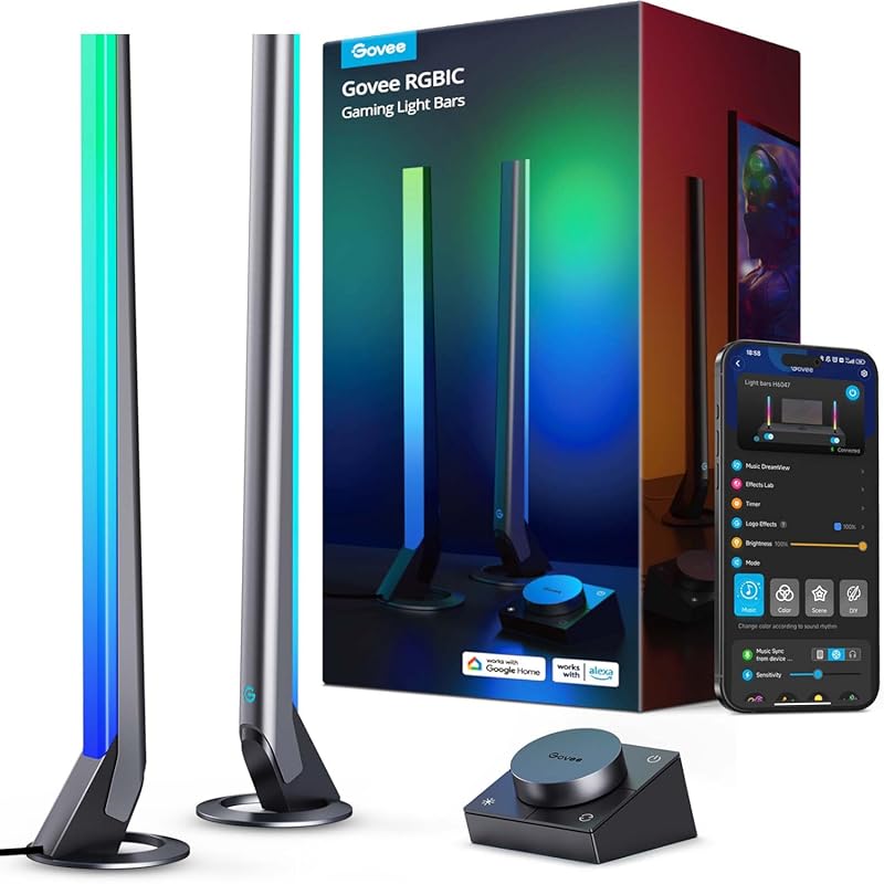 Govee H6047 RGBIC Gaming Light Bars – Wi‑Fi Smart LED Strips with Cont