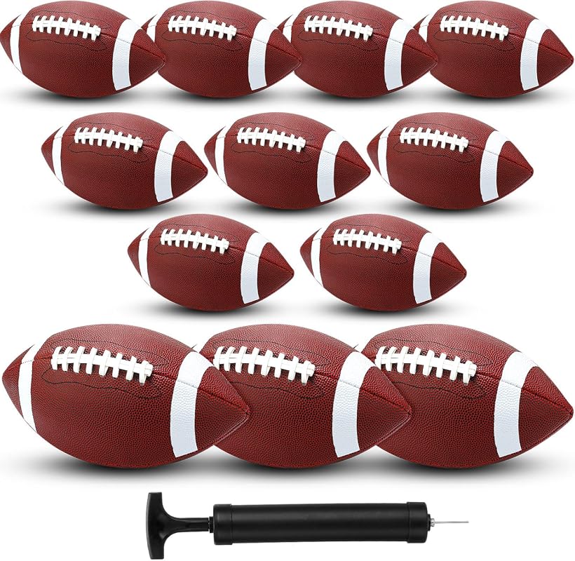 Jerify 12‑Piece Composite Leather Football Set – Inflatable Balls with