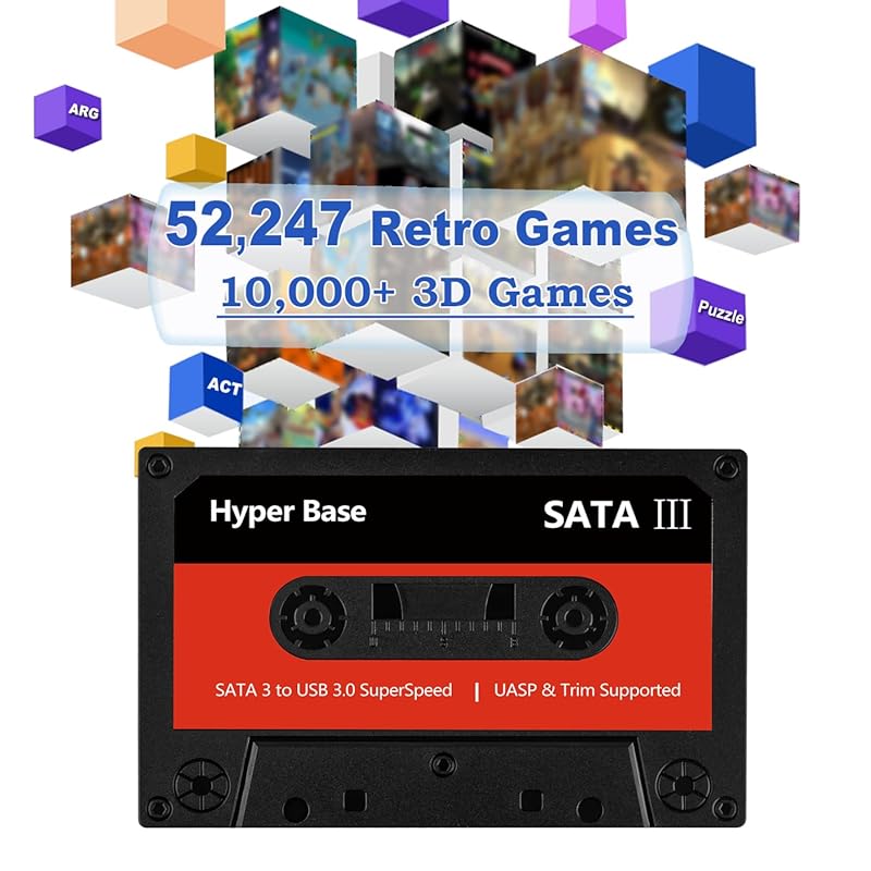 Retro Game Console 2TB External HDD with 52,247 Games, Batocera 35 Sys