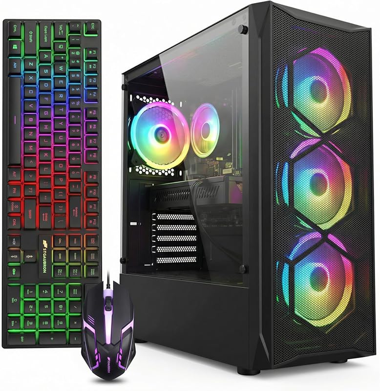 STGAubron Gaming Desktop, Intel Core i7, RX 580 8GB, 16GB RAM, 512GB S