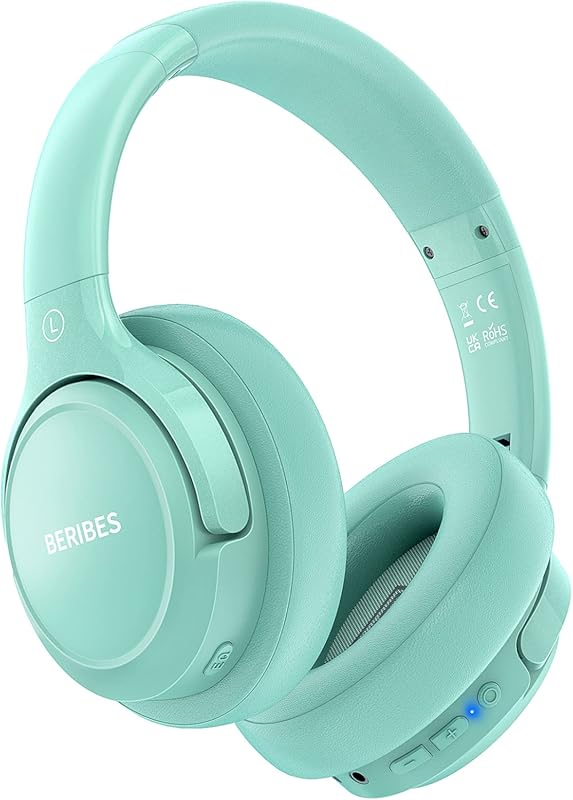 BERIBES Bluetooth Over‑Ear Headphones – 65 Hour Playtime, 6 EQ Music M