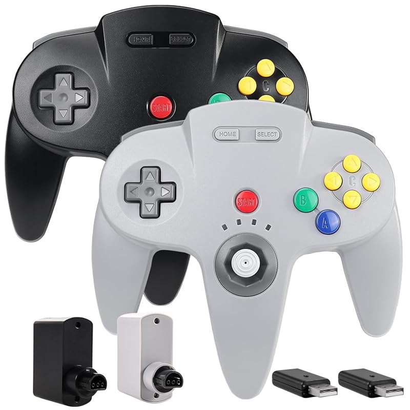 2.4 GHz Wireless N64 Switch Online Controller Set – Rechargeable Dual