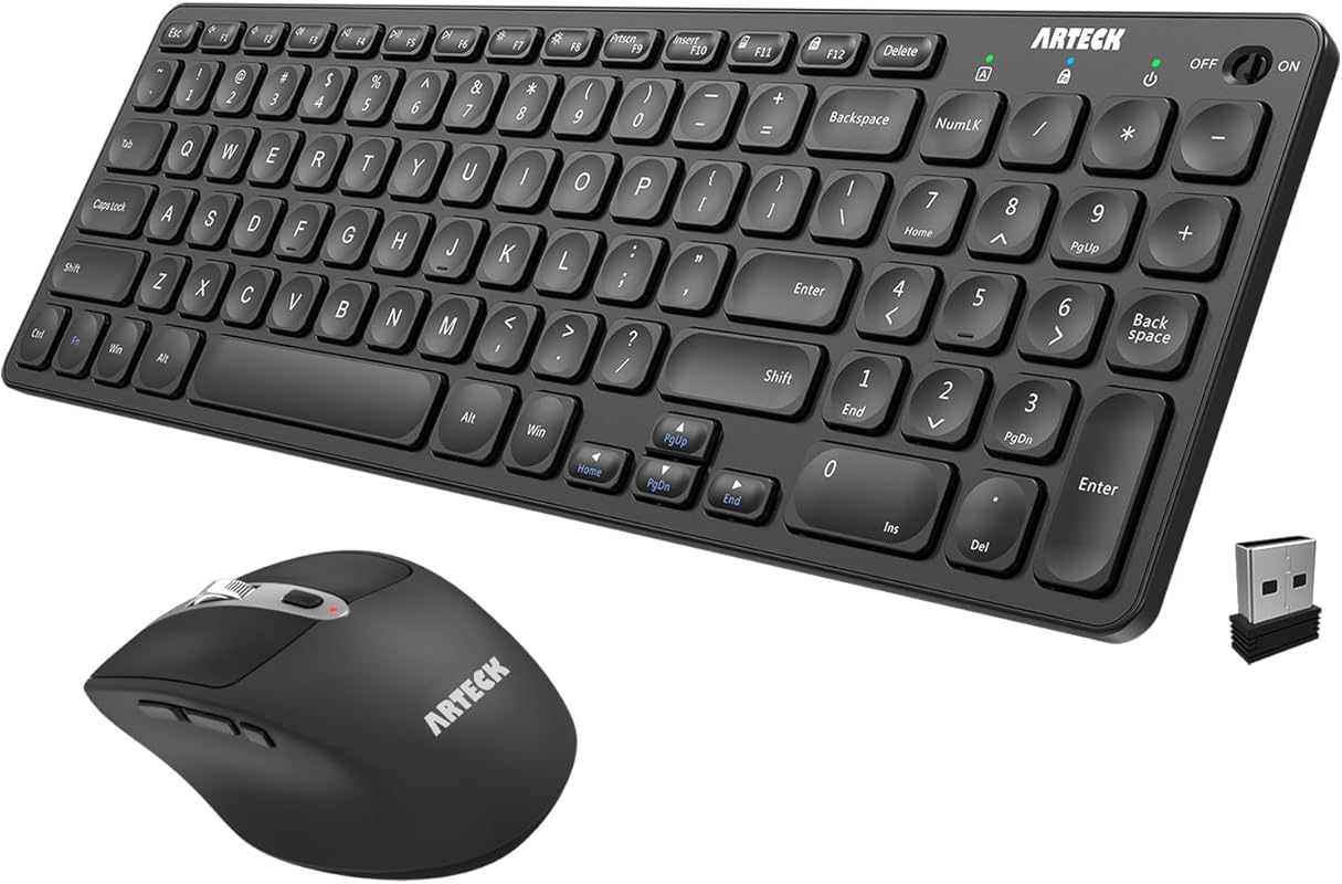 Arteck USB-C Rechargeable 2.4GHz Wireless Keyboard and Mouse Combo – U