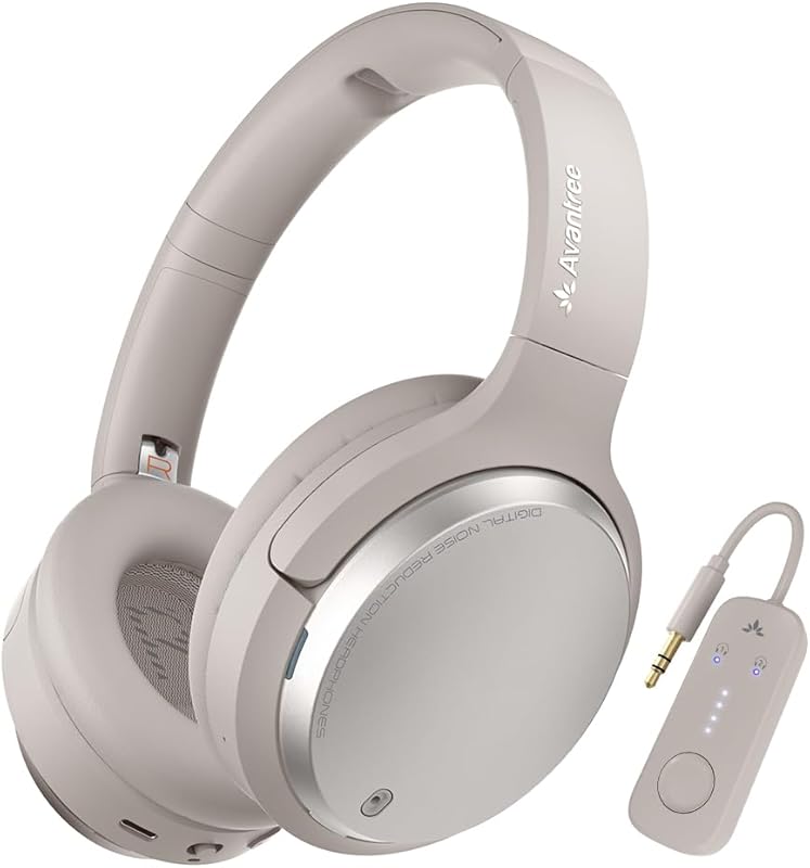 Avantalk Sky Eon Bluetooth Headphones for Airplane Travel, 45 h Playtime, ANC & Ambient Mode, Comfortable Earpads, Wireless Adapter Included
