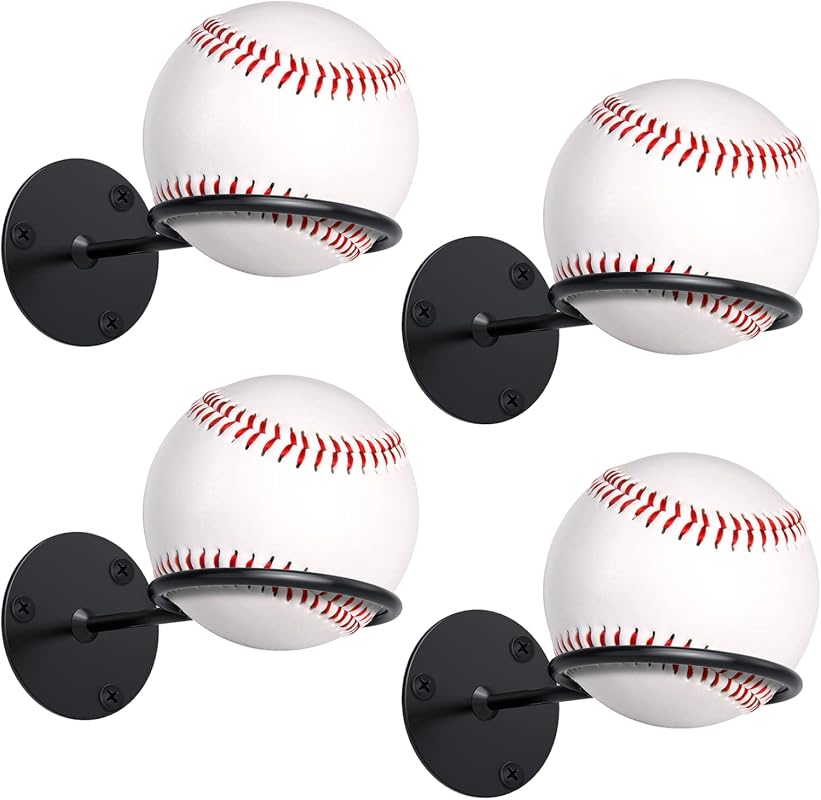 Threan Baseball Wall Mount Display Holder Metal Rack for Office, Garag