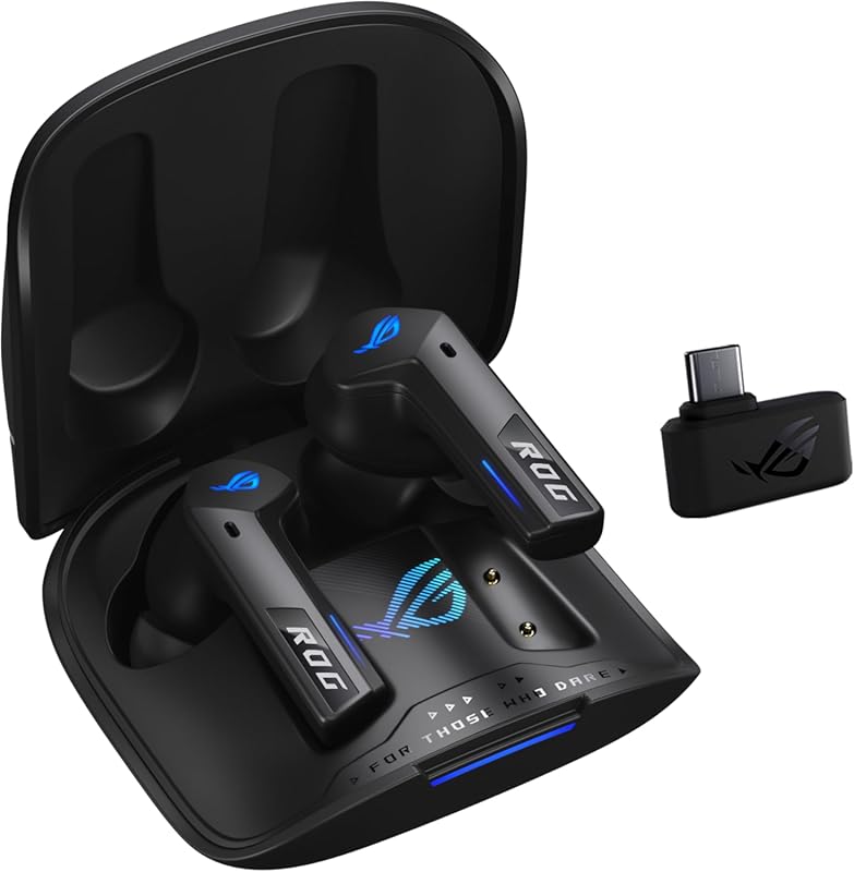 ASUS ROG Cetra True Wireless Gaming Earbuds – Dual‑Mode BT/2.4 GHz, Dirac Opteo, Bone‑Conduction AI Mic, Adaptive ANC, 46 h Battery, for PC/PS5/ Switch – Black