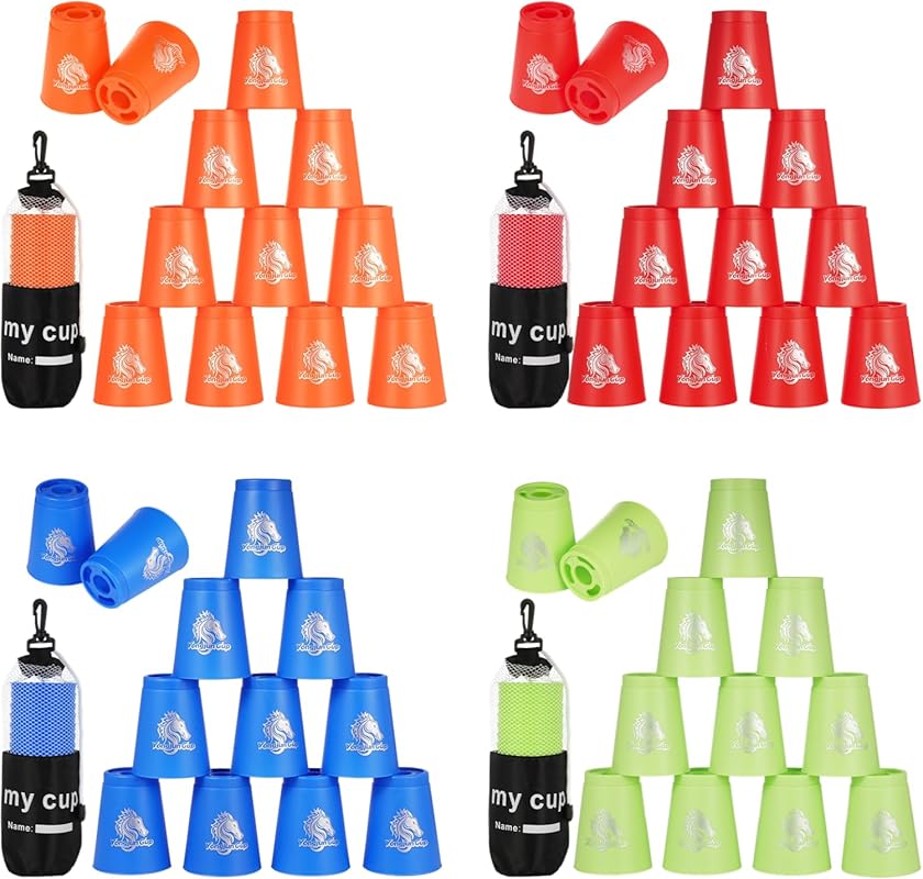 yeesport 48‑Piece Sport Stacking Cups – Colorful Plastic Cups for Comp