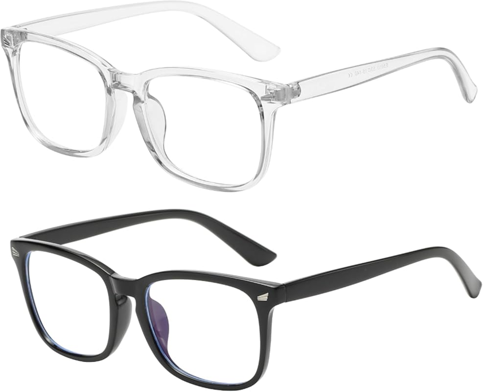 OWL Blue Light Glasses, 2‑Pack Square Adult Eyeglasses, Unisex Framed