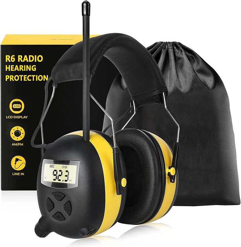 BJKing AM/FM Radio Headphones – Digital Display, 30 dB Noise Reduction