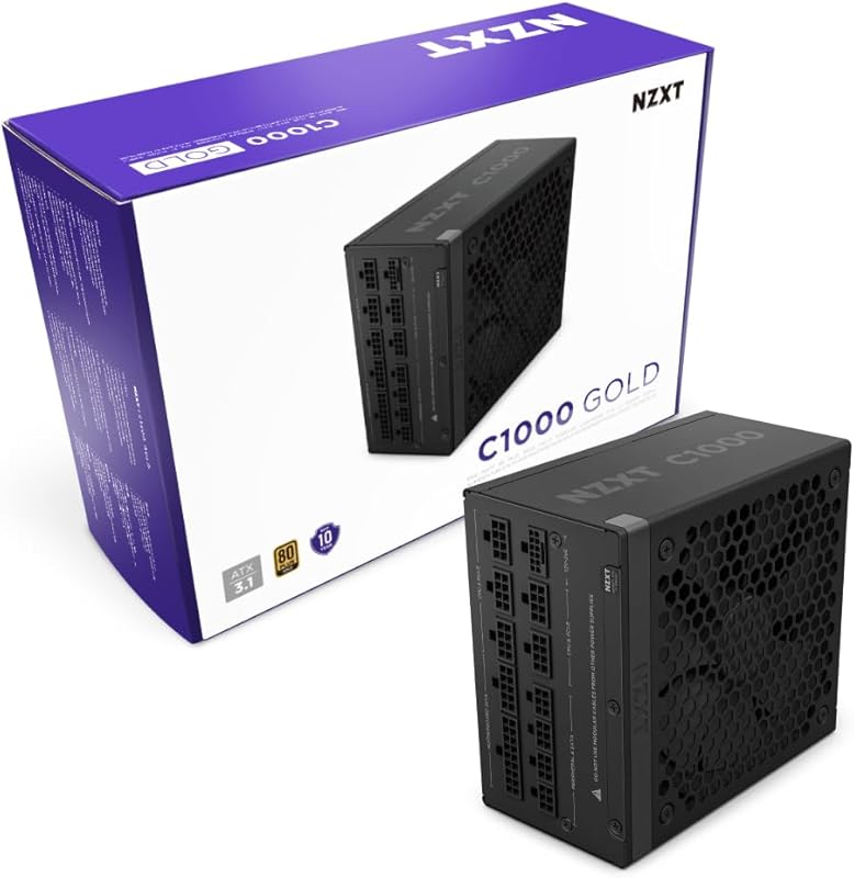 NZXT C1000 Gold 1000W Fully Modular ATX 3.1 Power Supply – Low‑Noise G