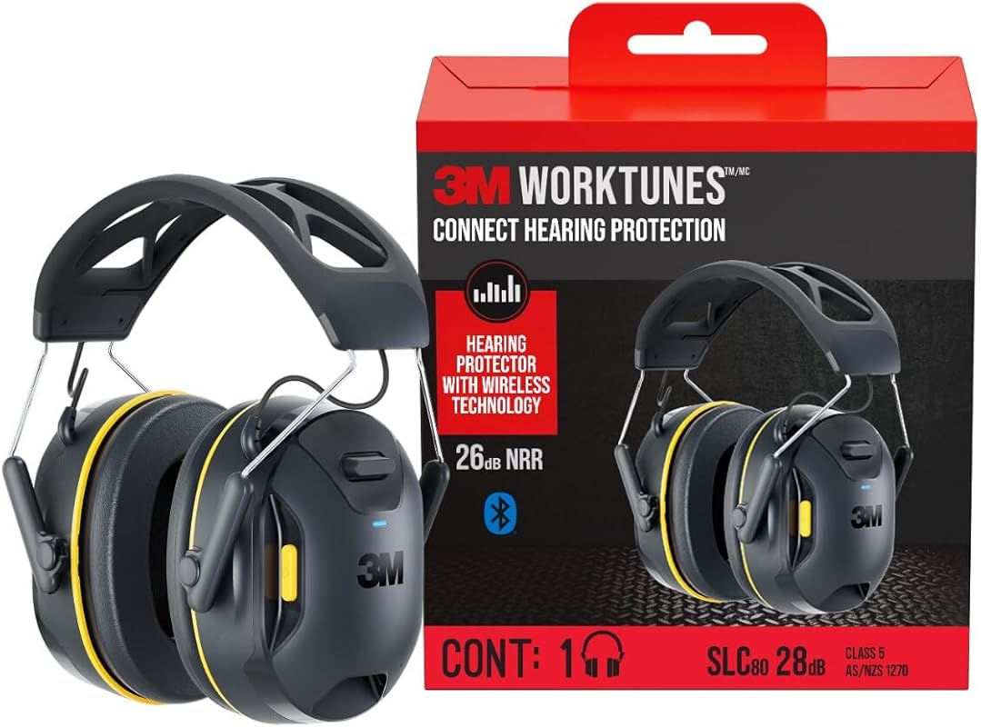 3M WorkTunes Connect Wireless Hearing Protector with Bluetooth, 26 dB 