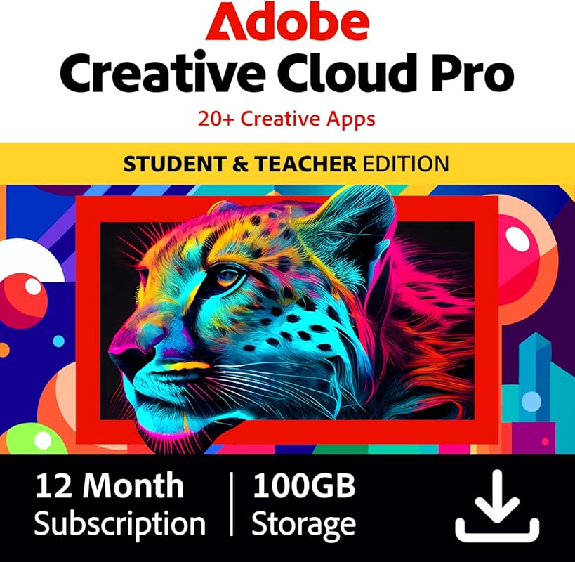 Adobe Creative Cloud Pro STE Student and Teacher Edition with 20+ Apps