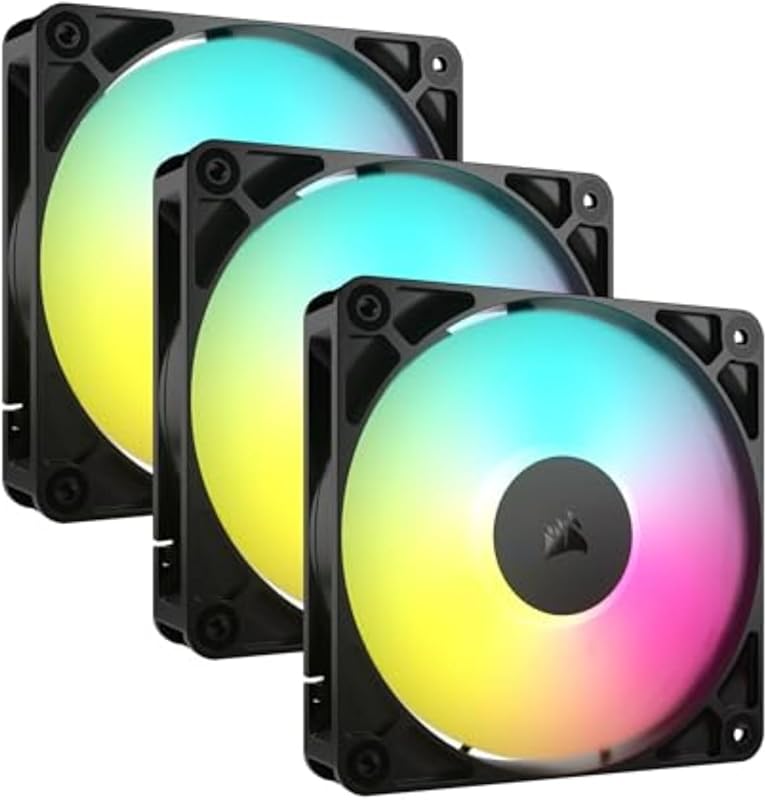 Corsair RS120 ARGB 120mm PWM Fans – Triple Pack, Magnetic Dome Bearing
