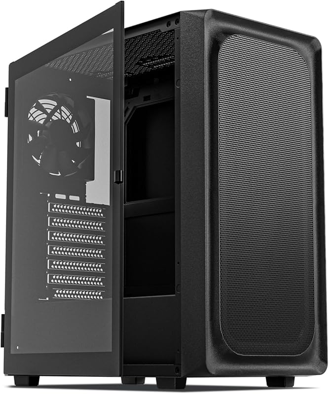 DARKROCK EC2 Black ATX Mid‑Tower Case, Type‑C Ready, Supports 50mm GPU