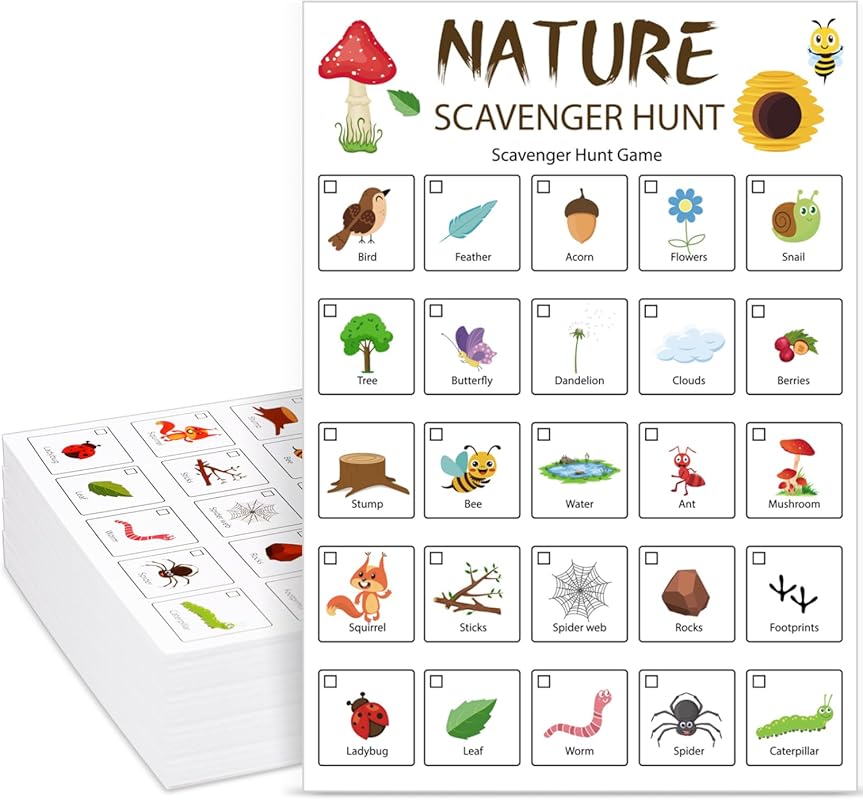 Hoolerry 30‑Piece Scavenger Hunt Cards – Road Trip, Travel and Camping
