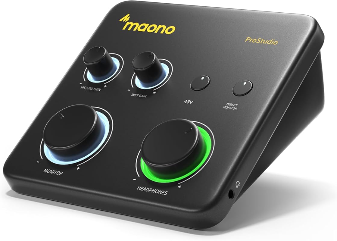 MAONO PS22 Lite USB Audio Interface – 24‑bit/192kHz, XLR Input, Loopba