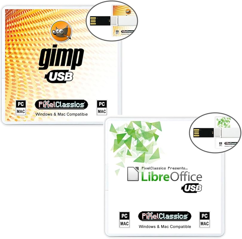 LibreOffice 2026 Suite + GIMP Photo Editor USB – One‑Time Purchase, Li