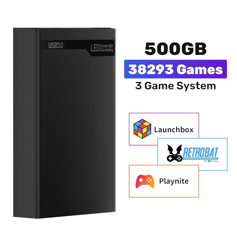 500GB Retro Game Console with 38,000+ Built-in Games and 50+ Emulators