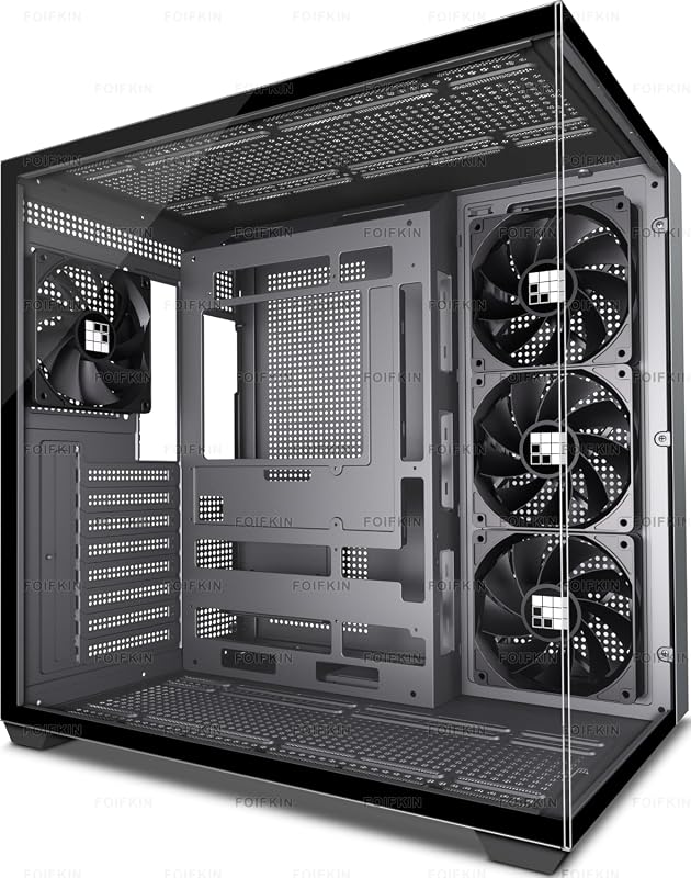 FOIFKIN F300 2025 ATX Mid-Tower Gaming PC Case, 4 No RGB Fans, 270° Pa