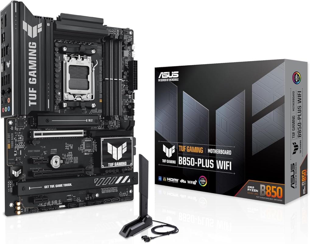 ASUS TUF Gaming B850‑PLUS WiFi Motherboard – AMD AM5, DDR5, 14+2+1 80A