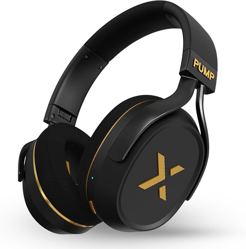 BlueAnt Pump X Wireless Over‑Ear Headphones, Bluetooth, Powerful Bass,