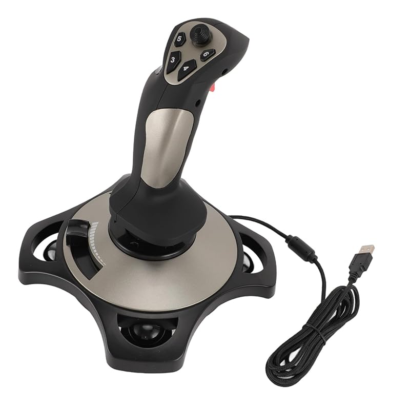 Masyrt Wired PC Flight Joystick with Vibration and Built‑In Throttle,