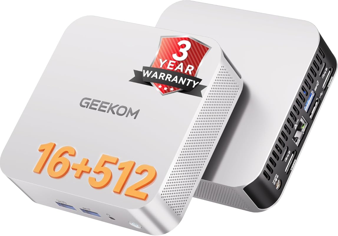 GEEKOM A5 Pro Premium Mini PC – AMD Ryzen 5 7430U, 16 GB RAM, 512 GB S
